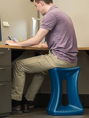 Simplay3 American Home Live Fit Active Balance Chair, 20" Stool for Adults and Teens- Ergonomic Office Desk Chair with Rock, Wobble, Tilt Motion for Learning, Work and Study Union Blue, 2-Pack