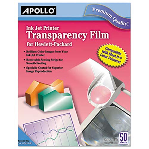Apollo Transparency Film for Inkjet Printers, for Hewlett-Packard, 50 Sheets/Pack (VCG7031S)