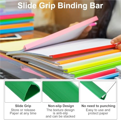 40 Pcs A4 Binding Bars 25mm Slide Grip Capacity Report Binder Presentation