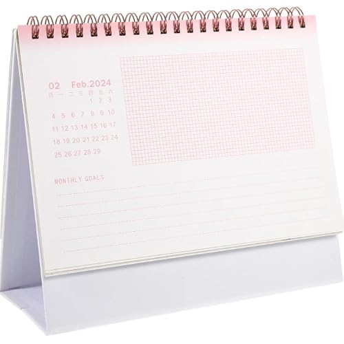 Yuidaaavzz 2024 Flip Calendar ly Ornament Desk Standing Desktop Office Decor Table Calendar with to Do List Page Office Supplies (Green 6.4" W x 7.5" H)