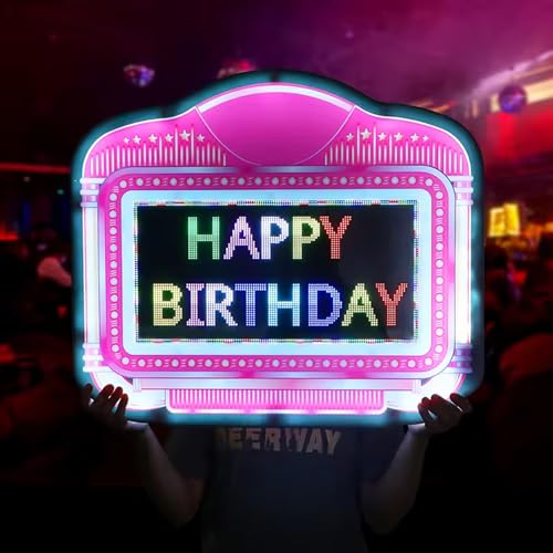 Customized Bottle Presenter LED Letter Board LED Letter Billboard Bar Atmosphere Props Nightclub Rechargeable Bottle Girl Signs, APP Programmable, with 2x5000mAh Batteries, Acrylic Frame