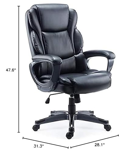 Staples Mcallum Manager Office Chair, Bonded Leather, Swivel, Black