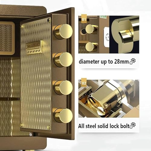 YHdtUO strongbox Safes Office,Steel Fireproof,Watertight and Anti-Theft,Hotel Financial Cash File Cabinet,Black-45x38x32cm