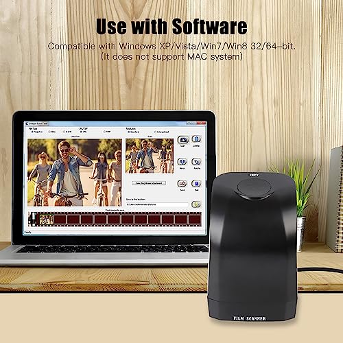 CHANGLKJ Film Scanner Transfer Machine, Slide Negative Scanner, Convert 35mm/135mm Film Slide to 8MP JPEG Photos, Support Image Preview/Playback/Editing Function, for Gift to Friends, Lover, Family