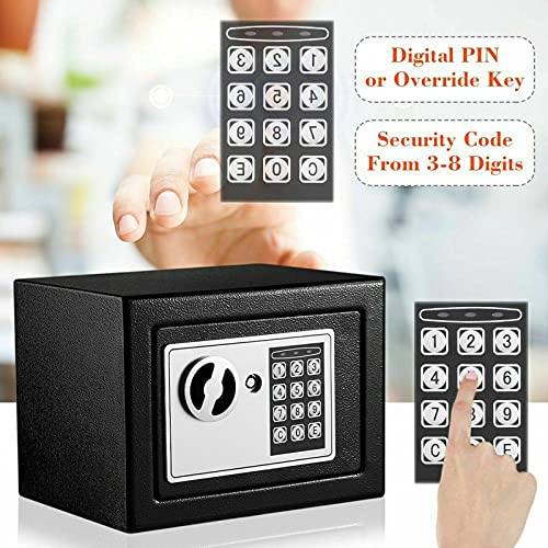 ntumLeap Safe 6L Home Security Safe Box,Electronic Lock Safe,Wall Floor Mounted Steel Security Box Solid Steel Security Box Safe,