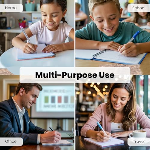 Yoobi College Ruled 8 x 10.5” Spiral Notebook Set – Bulk 6-Pack of 1 Subject Notebooks – Perfect Addition – 100 Perforated 3-Hole Punched Sheets, For School, Office & Home
