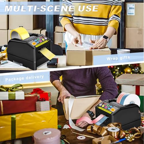 Ribbon Cutting Machine, Electric Tape Cutting Machine, Advanced 999mm Cut Length Cutting 6-60mm Width, Automatic Tape Dispenser for Office, Shipping, Businesses, Home Use, Restaurants
