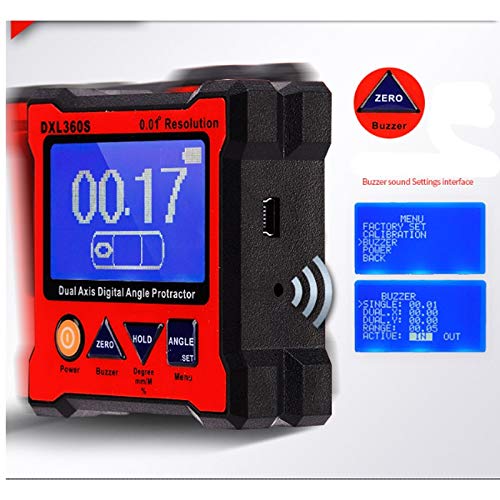 TEOYETTSF Model DXL360S Digital Protractor Inclinometer Axis Level Measure Box Angle Ruler Elevation Meter