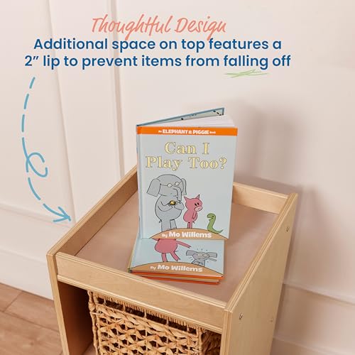 ECR4Kids 2-Cube Double-Sided Vertical Storage Organizer, Classroom Furniture, Natural