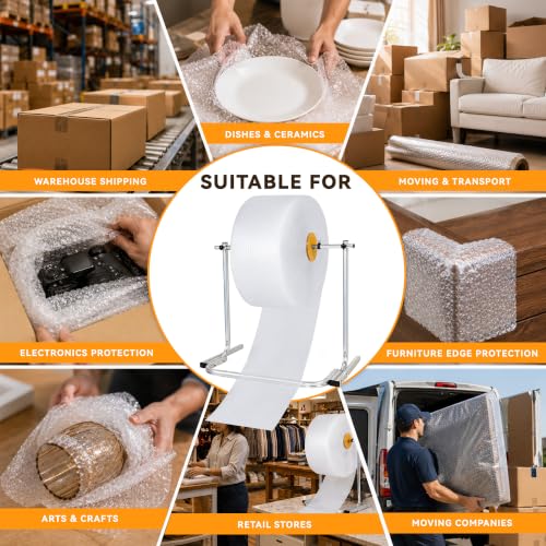 31.5" Bubble Wrap Roll Dispenser Manual Bubble Cushioning Wrap Foam Holder