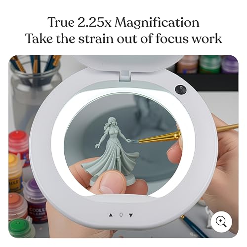 Brightech LightView Pro XL Magnifying Desk Lamp with Clamp, Adjustable Magnifying Glass with LED Light for Crafts, Reading, Close Work, Dimmable Light Magnifier with Wide Glass Lens