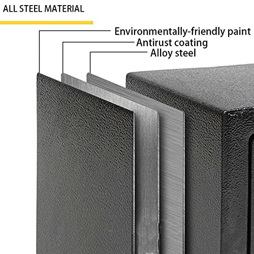 ntumLeap Safe 6L Home Security Safe Box,Electronic Lock Safe,Wall Floor Mounted Steel Security Box Solid Steel Security Box Safe,