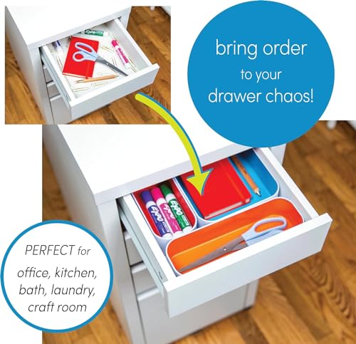 Three by Three Seattle Metal Drawer Organizer Tray Set, 12-Pc (Assorted)