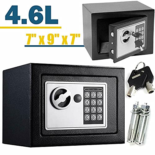 TBLOTYD 16L Digital Hotel Safes Steel ，Black-4.6L(17X23X17Cm)