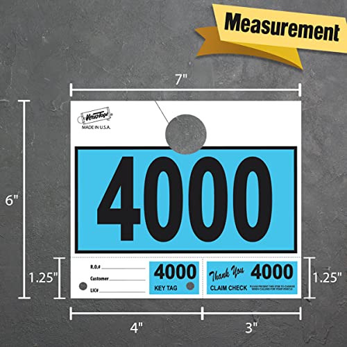 Versa-Tags Blue 3-Part Dispatch Hang Tags, 3000 Count, 2000-4999