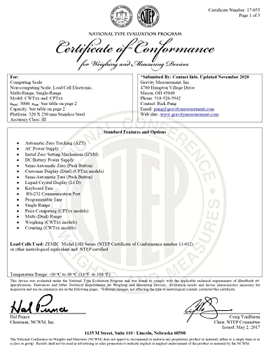 NTEP Legal for Trade Price Computing Scale, 15lb / 30lb Capacity, 0.005lb / 0.01lb Readability, Dual Range