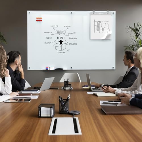 MaxGear Glass Whiteboard Tempered Glass Magnetic Dry Erase Board 60" x 40"