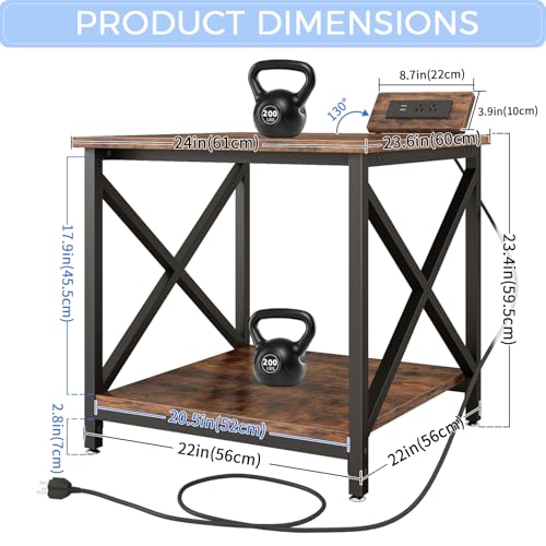 METYERRY 24"x23.6" Large Printer Stand with Power Outlet