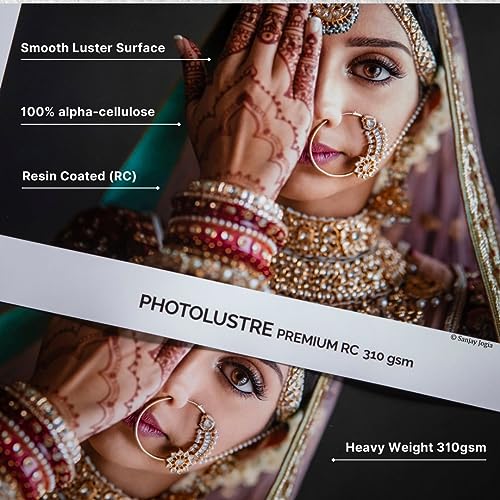 Canson Infinity Photo Lustre Premium Photographic Paper for Black and White, and Color Reproductions, 310 Grams, 17 x 22 Inch, 25 Sheets