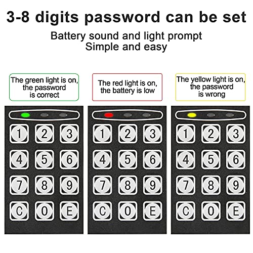 Himimi mini safe digital safe electronic safe wall safe security Home Office Money Cash Safety Box 2 Keys 23 x 17 x 17 cm, Black
