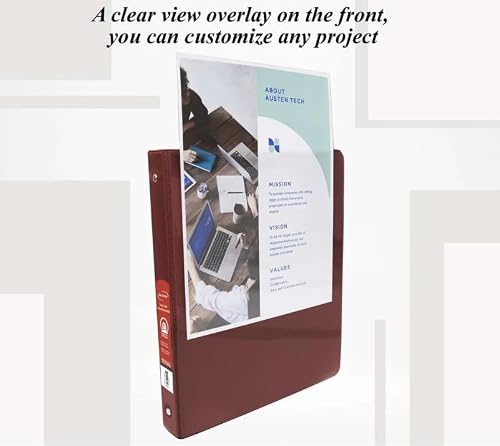 12 Pack, 1.5" Burgundy 3-Ring View Binder w/ 2-Pockets