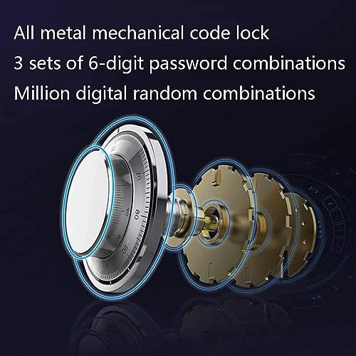 Dntum Home Safes Safes Home and Lock Boxes All-Steel Household Fireproof and Waterproof Stainless Steel Panel Mechanical Lock Anti-Theft Security Cabinet Hidden Safe