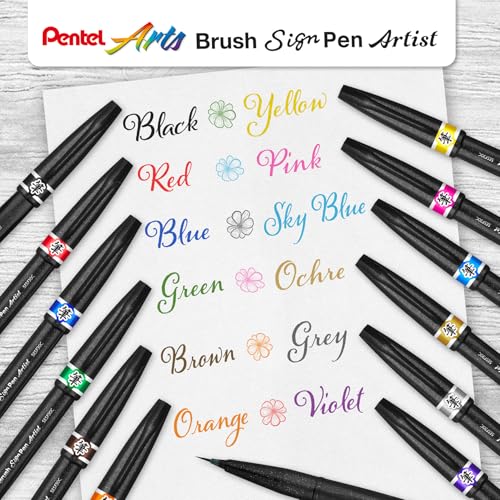 Pentel SESF30C-PX Extra Fine Brush Tip, Pack of 12, Pink