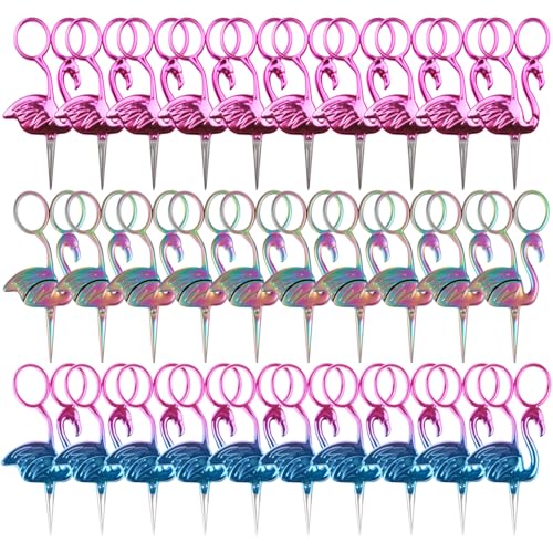 JubileeYarn Flamingo Embroidery Scissors - Pink, Rainbow, Nighshade - 30 Total Scissors