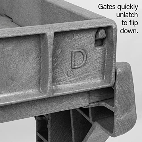 Akro-Mils 30930 ProCart 400 Pound Capacity Heavy Duty 2 Tier Rolling Service Utility Cart with Wheels and Hinged Side Gates, 42-Inch x 19-Inch x 35-Inch, Gray