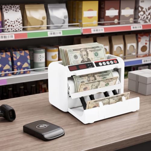 Battery Operated Money Counter Machine, Portable Money Counter for Banks