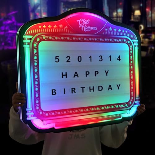 LED bottle presenter letter board,Bottle Presenter for Night Club,Cinema Light Box Club Signs for Bottle Service Letter Bottle Presenter Letters/Numbers for Home Decor,Wedding,27.5 * 24.4 * 2.3in