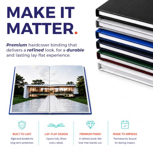 Peleman formally Unibind Thermal Hardcovers Binding Covers for Professional Documents, Journals & Notebooks – No Spiral or Comb Required - Pack of 10 (navy, Spine Capacity 60 Sheets Max)