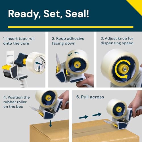 Excell EC-326 Safeguard Packing Tape Dispenser, 3" Wide, 3" Core, 1 Gun