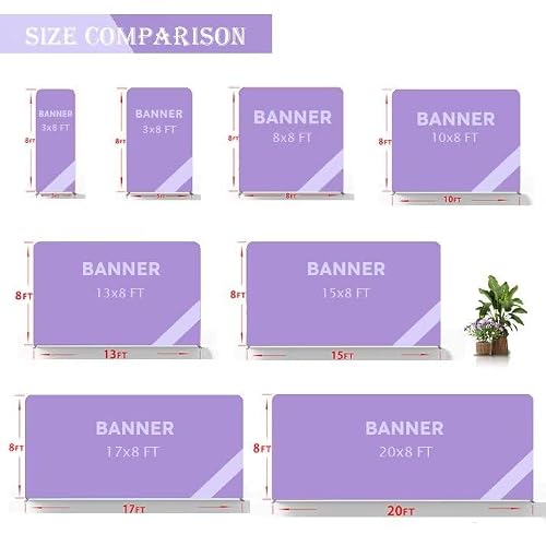 Camusow 20x8 FT Custom Tension Fabric Backdrop Banner Stand
