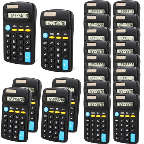 Dyrfolm 24 Pieces Pocket Size Mini Calculators,Black