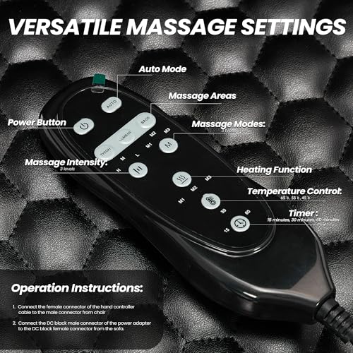 MALOL 300 lbs Big and Tall Massage Office Chair Set of 2-3-Level 65°C Targeted Heating, 2Easy Assembly Leather Desk Chair with Heat and Footrest, Executive Computer Chair with Side Pocket, Black