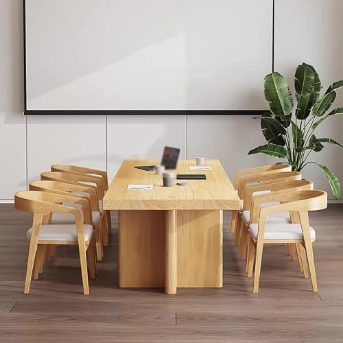LINKIO Home Office Desks Solid Wood Large Conference Table Long Table Simple Desk Workbench Training Long Table Computer Table Desk(200cm)