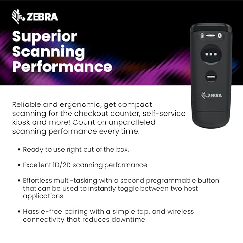 Zebra CS6080 Cordless Companion Barcode Scanner | 1D/2D
