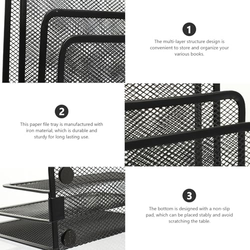 gklwVSlwv 2Pcs Desk File Storage Racks Premium Iron Office Organizers for Documents and School Files Portable Vertical Folder Holders for Home and Workplace