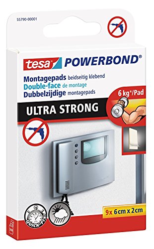 Tesa Double-Sided Mounting Power Bond Ultra Strong, holds up to 6 kg (Pack of 9)., Montagepads | Powerbond ULTRA STRONG, 1