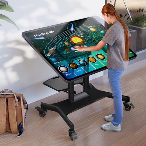 ONKRON Mobile TV Stand 32-70 Inch, up to 89 lbs, max VESA 600x400, Black