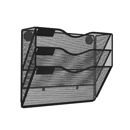 File Rack 3 Tier Magnetic File Holder No Drilling No Mounting Magazine Organizer Cabinets Mail Folder Letter Trays