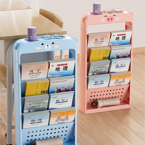 Multilayered Book Cart On Spacious and Sturdy Storage Organizers for Home and Office Supplies School Daily Use Kids Bookshelf