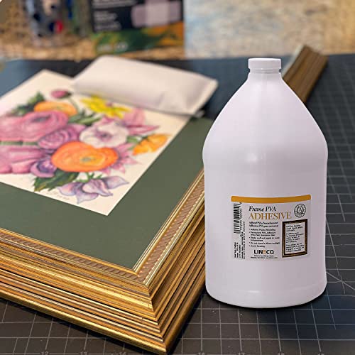 Lineco Frame PVA Adhesive, Acid Free, Dried Clear and Flexible, 1 Gallon