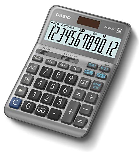 Casio DF-200RC-N Reduced Tax Rate Calculator, 12 Digits, Total Tax Calculation Function, Desk Type