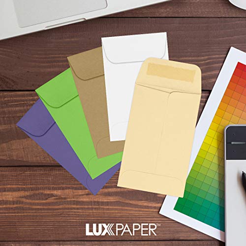LUXPaper #1 Coin Envelopes in 80 lb. Nude, Envelopes for Coin Collections, Garden Seeds, Stamps, and More, w/Moistenable Glue, 1000 Pack, Envelope Size 2 1/4 x 3 1/2 (Nude)