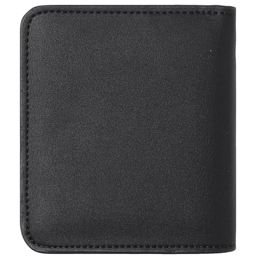 Vyrnox Unisex Genuine Leather Planner Wallet with 19mm Rings Binder Organizer Pebble Black (Black)