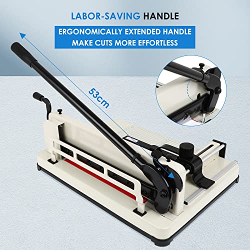 Heavy Duty Paper Cutter, 12" Guillotine Paper Cutter, Cortadora de Papel 400 Sheets Paper Trimmer with Double Safety Protection&Durable HSS Blade for Cutting Paper, Leather, PVC,Non-Woven Fabrics