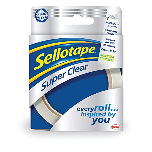 Sellotape Super Clear Tape Roll Extra-Sticky 24mmx50m Ref 1443855 [Pack of 6]