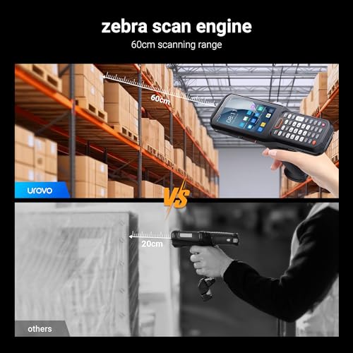 UROVO Inventory Scanner with Zebra Scanner, PDA with Pistol Grip, IP68 Rugged, NFC, 4G Wi-Fi 6, Handheld Warehouse